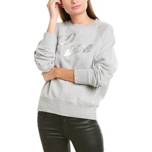 Zadig & Voltaire Sweatshirt Womens Medium LOVE Foil Graphic Pullover Gray